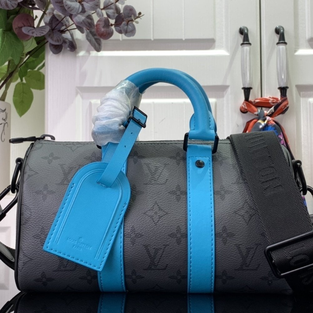 [S*per Vip 1:1] L0vis Vvtt0n Keepall Bandoulière 25 Monogram Eclipse Reverse Turquoise 25Cm M11645