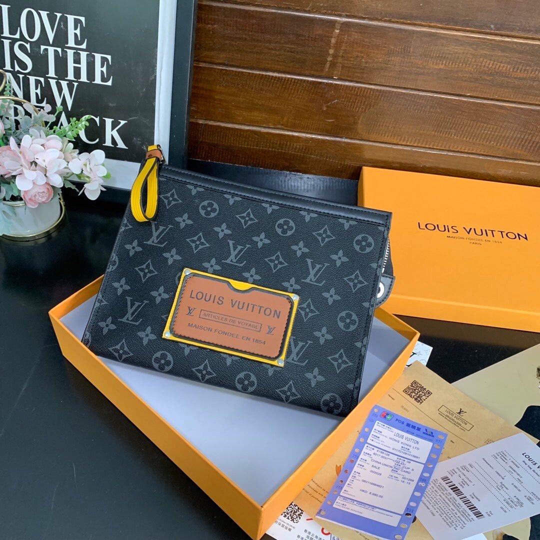 L0vis Vvtt0n Discovery Pochette Clutch Monogram Eclipse Black 26Cm