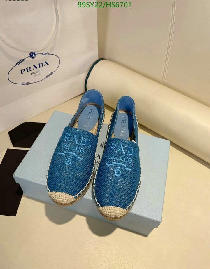 Pra*a Linen Espadrilles Blue 1S841M376F0013F020