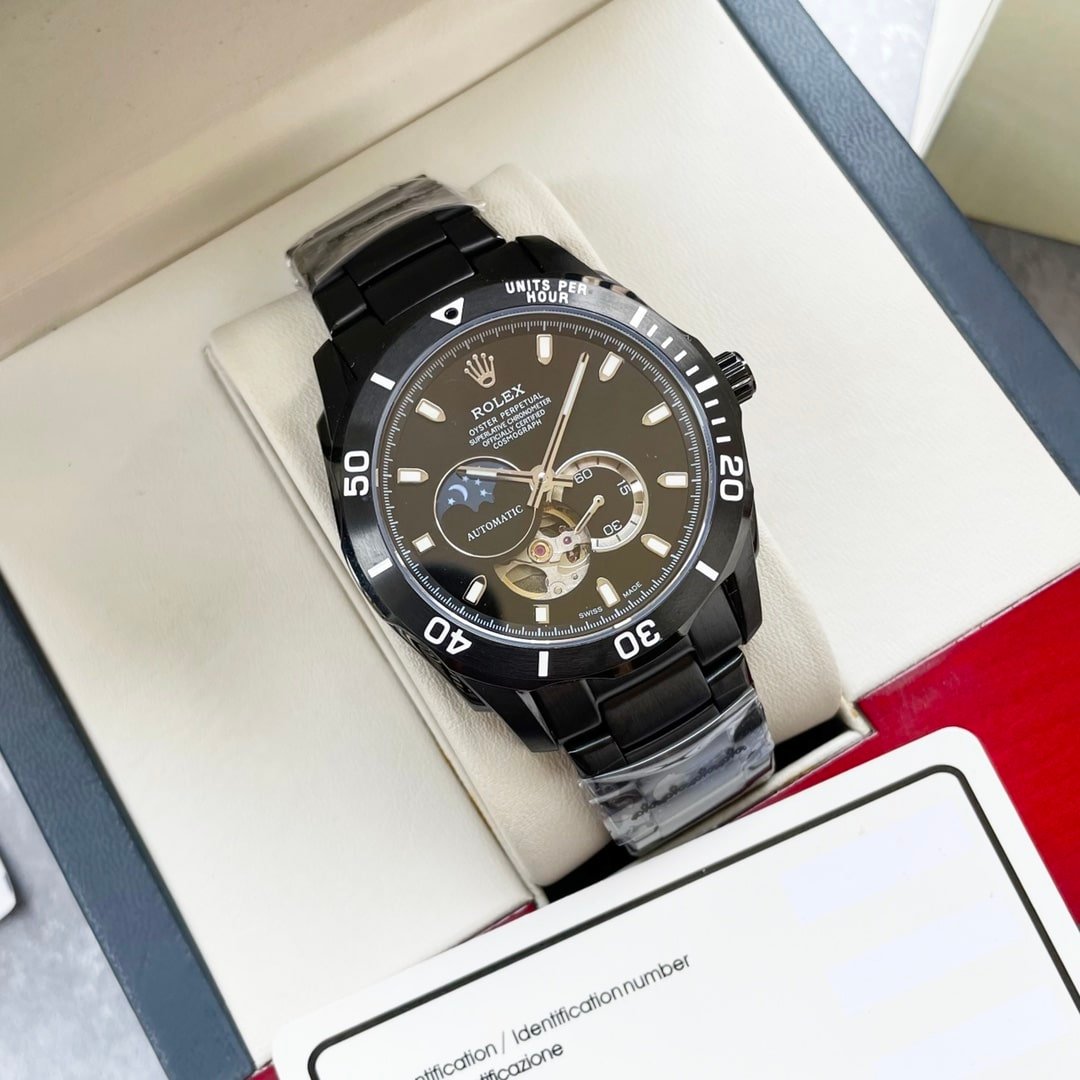R01ex Oyster Perpetual Cosmograph Moonphase Black Dial 40Mm