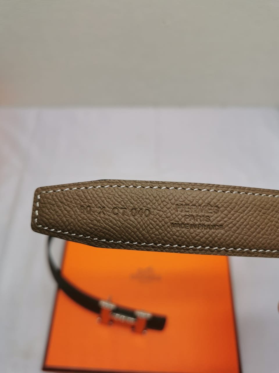 H**me5 Belt Togo Swift Silver Buckle Brown 24Mm