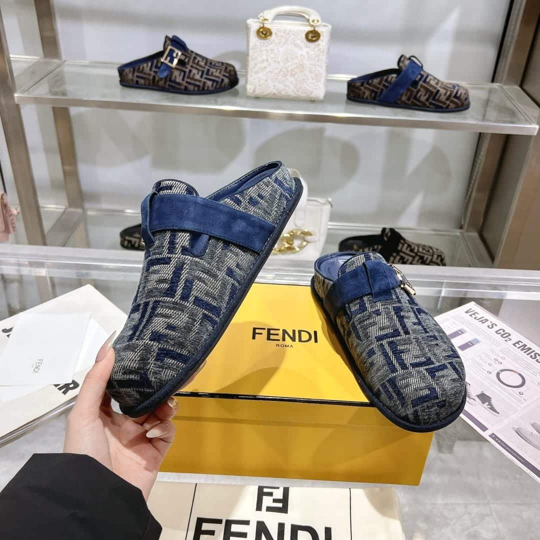 F**di Feel Ff Mules Denim Blue 8R8448Akzpf1Pz7