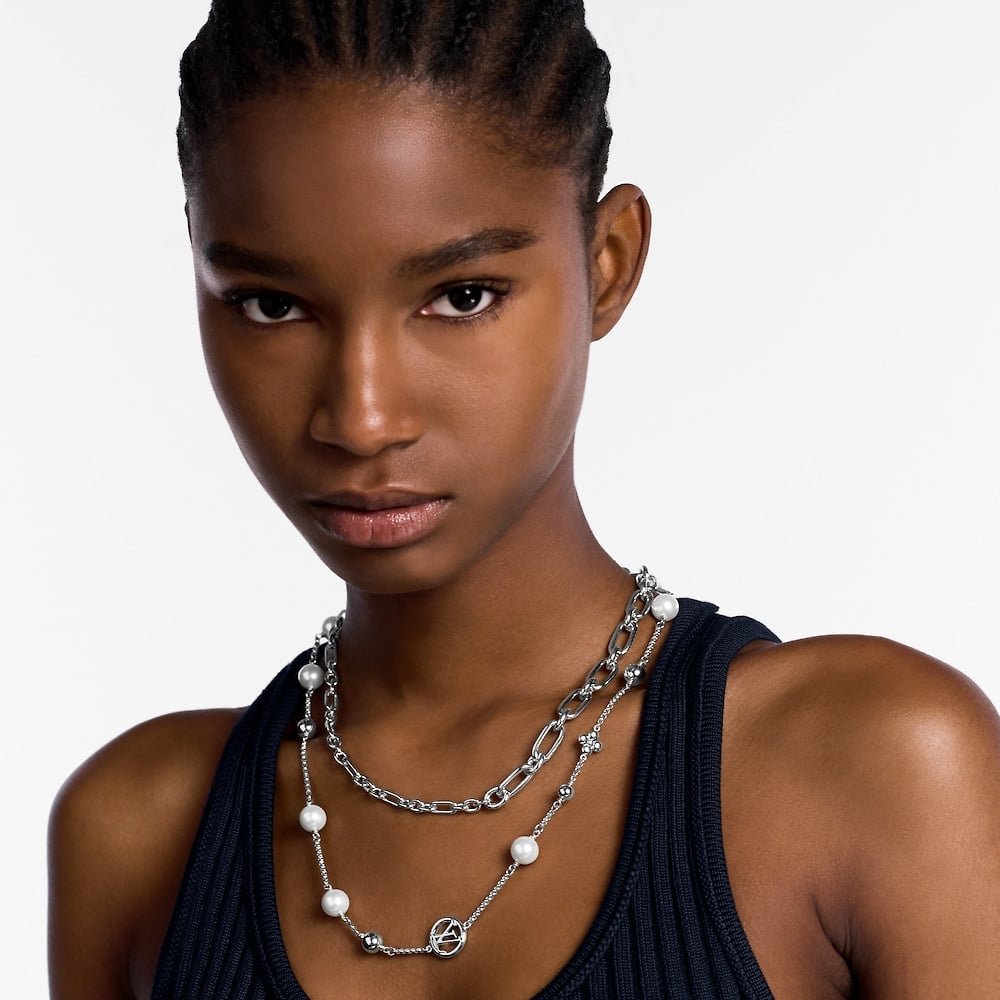 L0vis Vvtt0n Lv Mix Chains Necklace Silver M02516