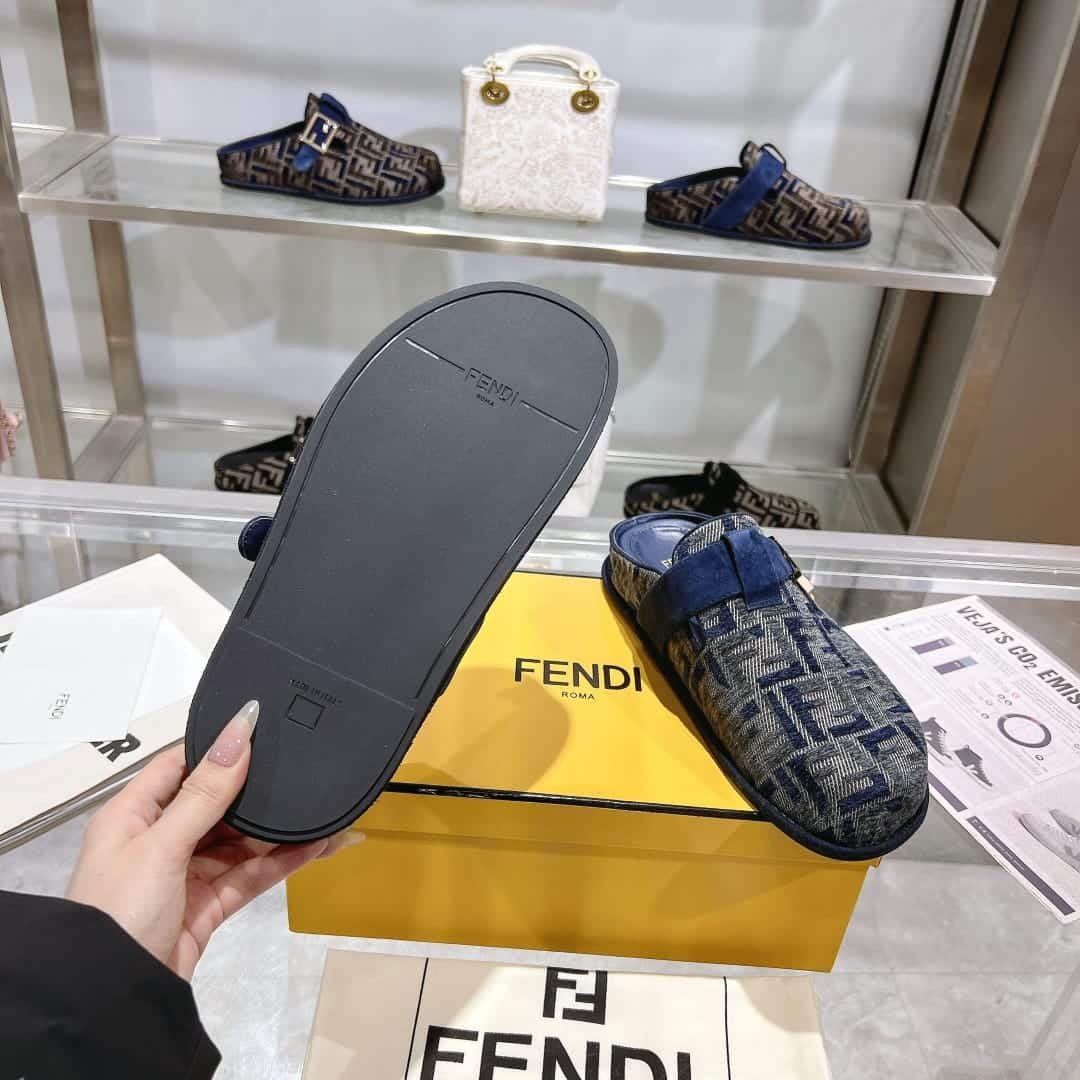 F**di Feel Ff Mules Denim Blue 8R8448Akzpf1Pz7