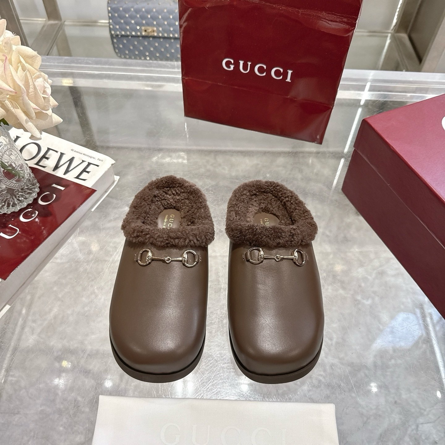 Gvc*1 Women Mule With Horsebit Brown Leather
