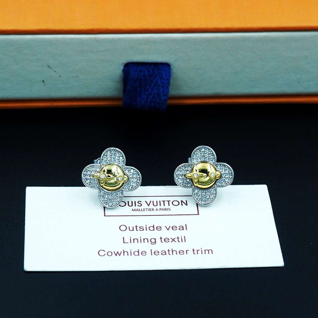 L0vis Vvtt0n Vivienne Earrings White And Yellow Gold Q16742