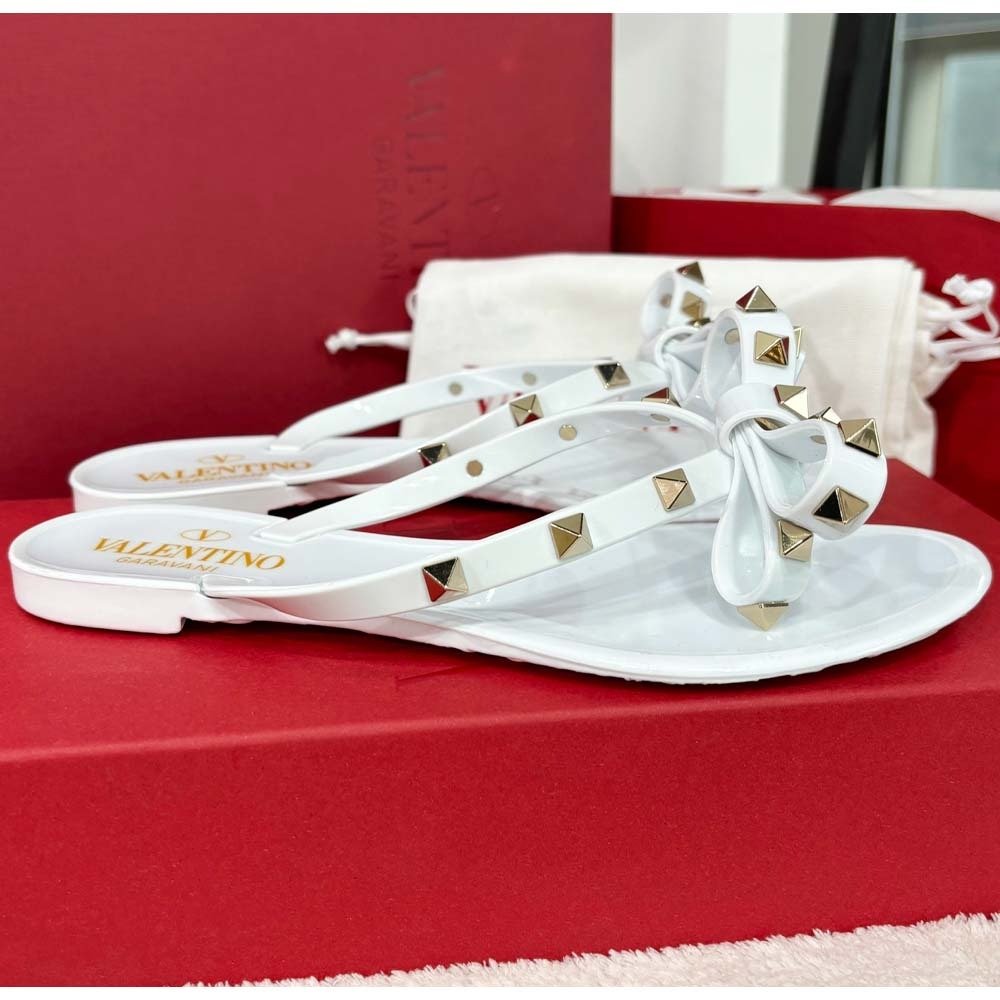 Va1e*ntin0 Garavani Flat Sandal Nappa White 5W2S0552Pvs 001